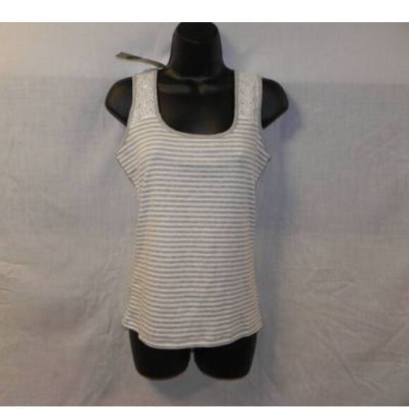 Reference Point Tank Small Womens Gray White NWT - Picture 1 of 1